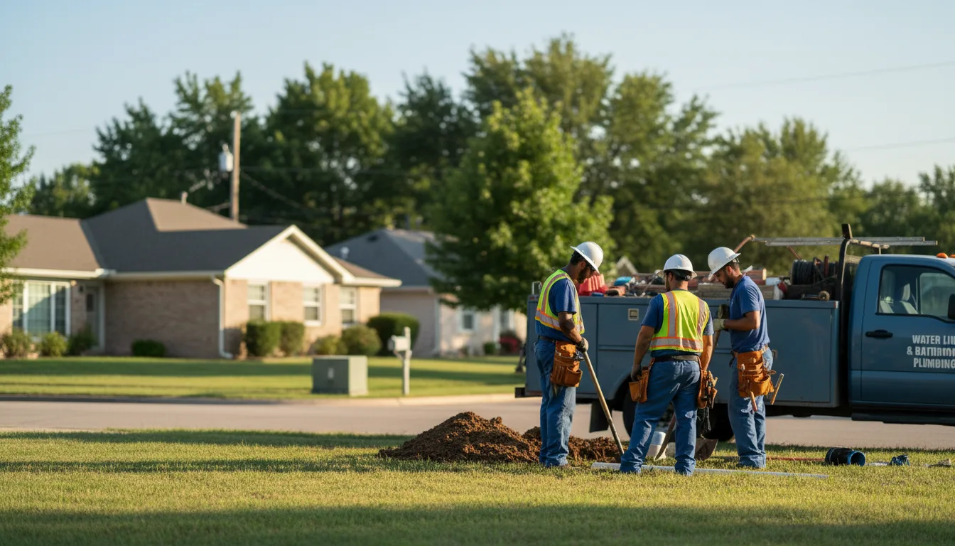 Residential water line and bathroom plumbing service in Hallam, NE